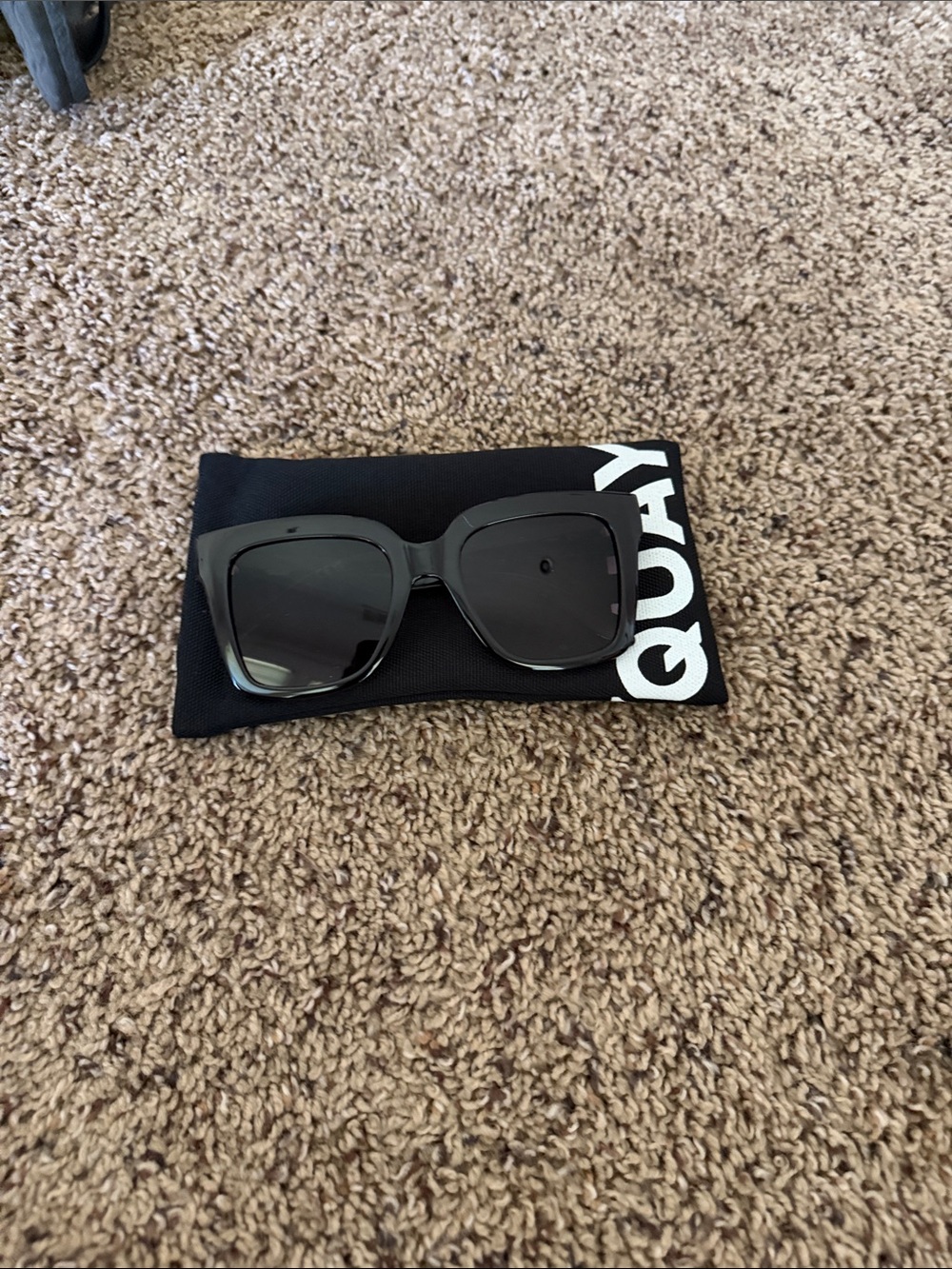 Quay Australia Black Oversized Square Sunglasses